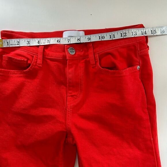 Current/Elliott Anthropologie The Kick Straight Leg Raw Hem Cropped Jeans 27 - Picture 7 of 10